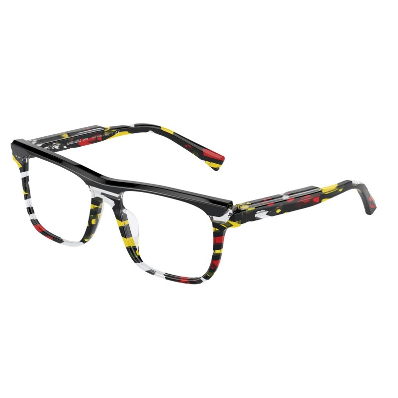 Alain Mikli A0 3126 Devere 005 Stained Glass Red Yellow Black