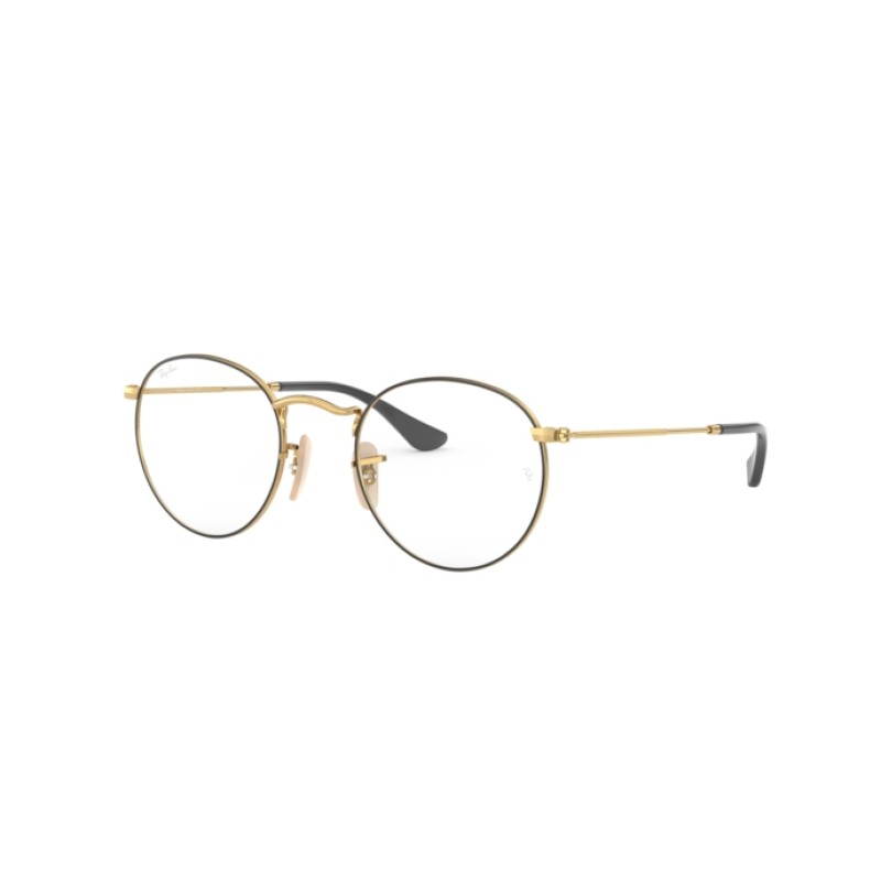 Ray-Ban RX 3447V Round Metal 2991 Gold On Top Black