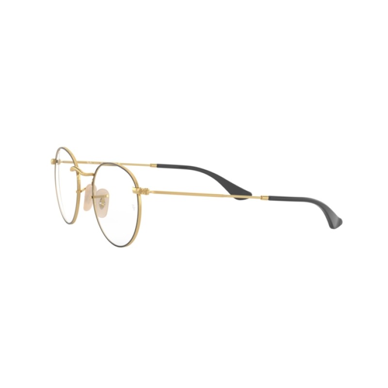 Ray-Ban RX 3447V Round Metal 2991 Gold On Top Black