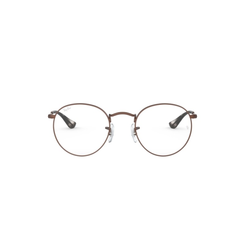 Ray-Ban RX 3447V Round Metal 3074 Sand Trasparent Brown