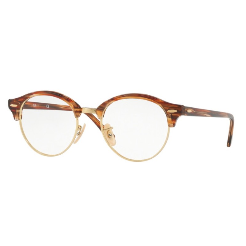 Ray-Ban RX 4246V Clubround 5751 Brown-beige Stripped