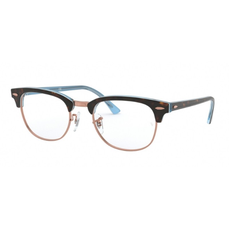 Ray-Ban RX 5154 Clubmaster 5885 Top Havana On Light Blue