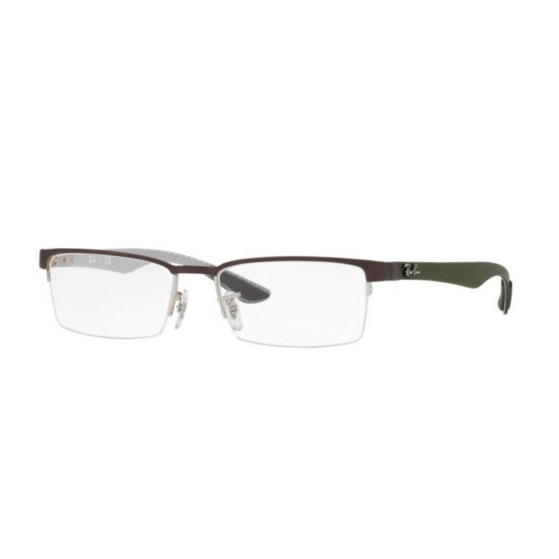 Ray-Ban RX 8412 2892 Carbon Fibre Silver on Brown
