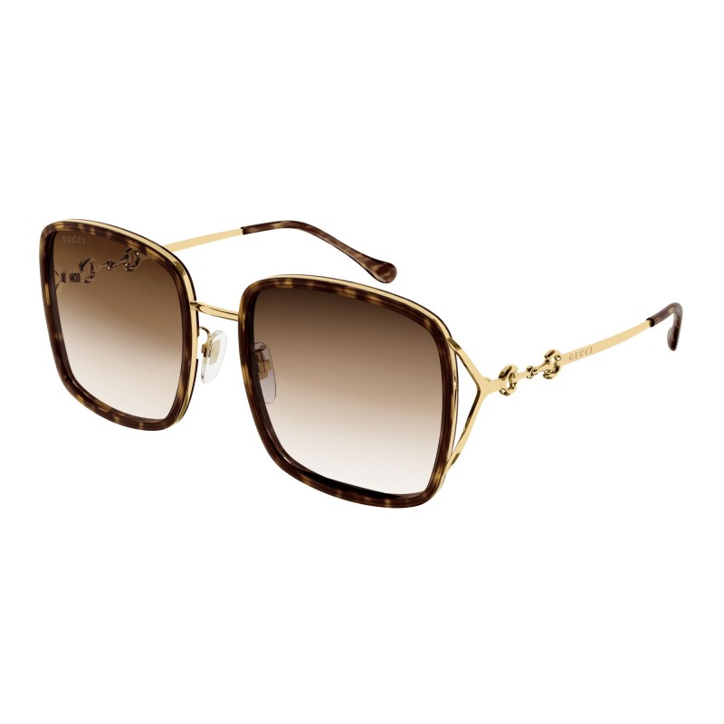 Gucci Semi-Rimmed Metal & Acetate Square Sunglasses - Bergdorf Goodman