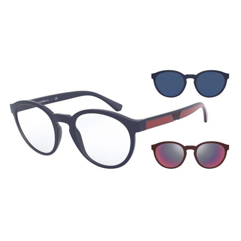 Giorgio Armani - Irregular-Shaped Glasses with Clip - Pattern - Sunglasses  - Giorgio Armani Eyewear - Avvenice