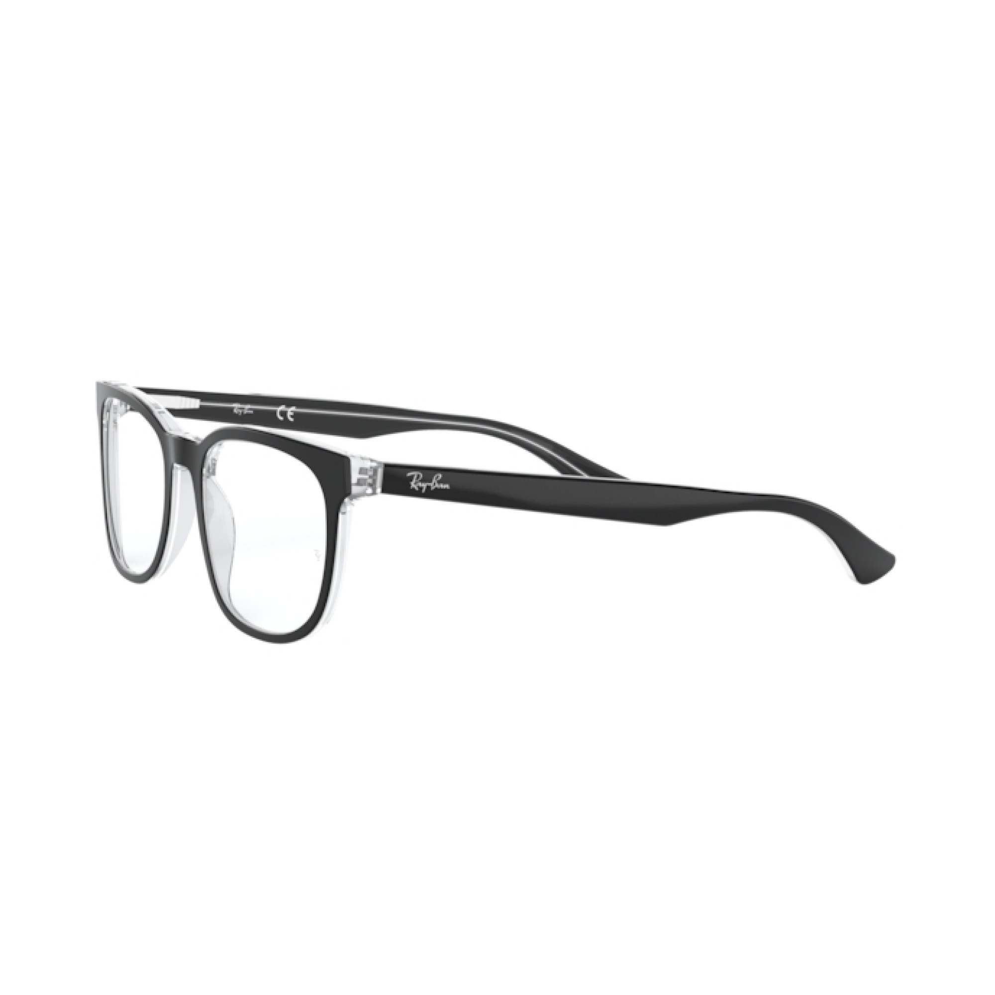 Ray-Ban RX 5369F - 2034 Top Black On Transparent | Eyeglasses Unisex