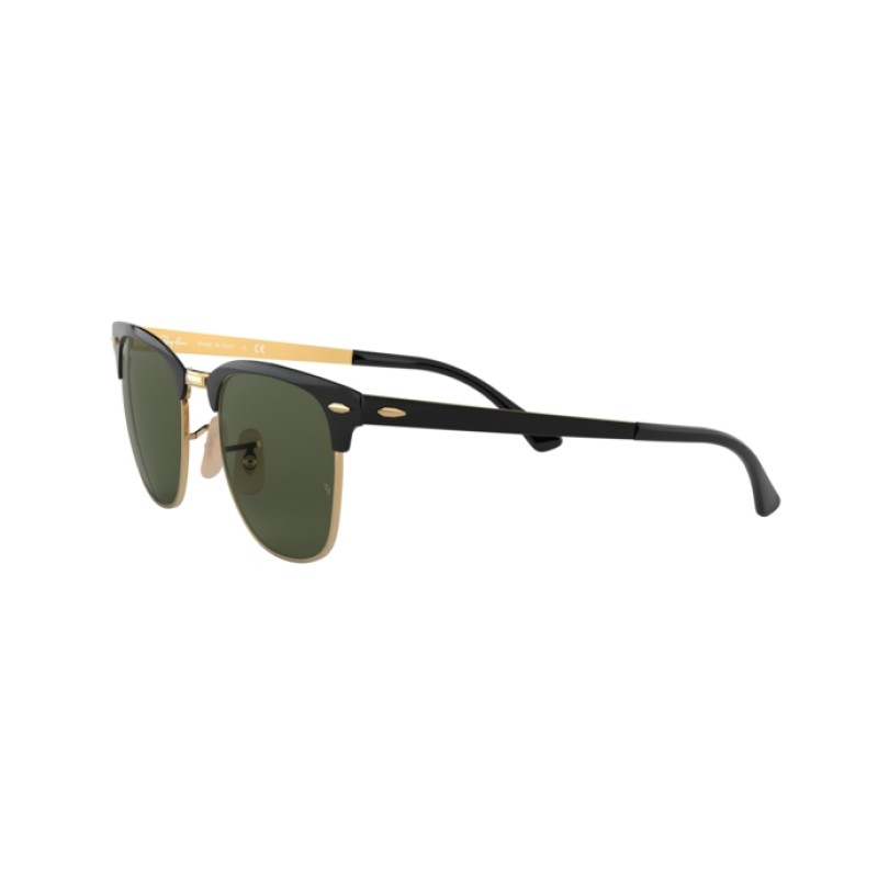 Ray-Ban RB 3716 Clubmaster Metal 187 Gold Top On Black