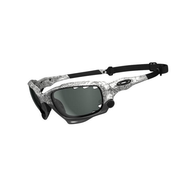 Oakley Racing Jacket Polished White/Blk Ghost Text