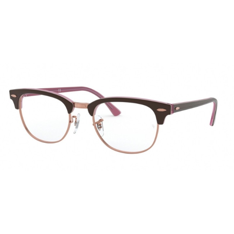 Ray-Ban RX 5154 Clubmaster 5886 Top Brown On Opal Pink