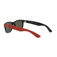 Ray-Ban RB 2132 New Wayfarer 646631 Top Rubber Red On Shiny Black