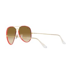 Ray-Ban RB 3025JM Aviator Full Color 919651 Red On Legend Gold