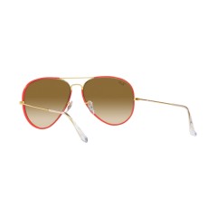 Ray-Ban RB 3025JM Aviator Full Color 919651 Red On Legend Gold