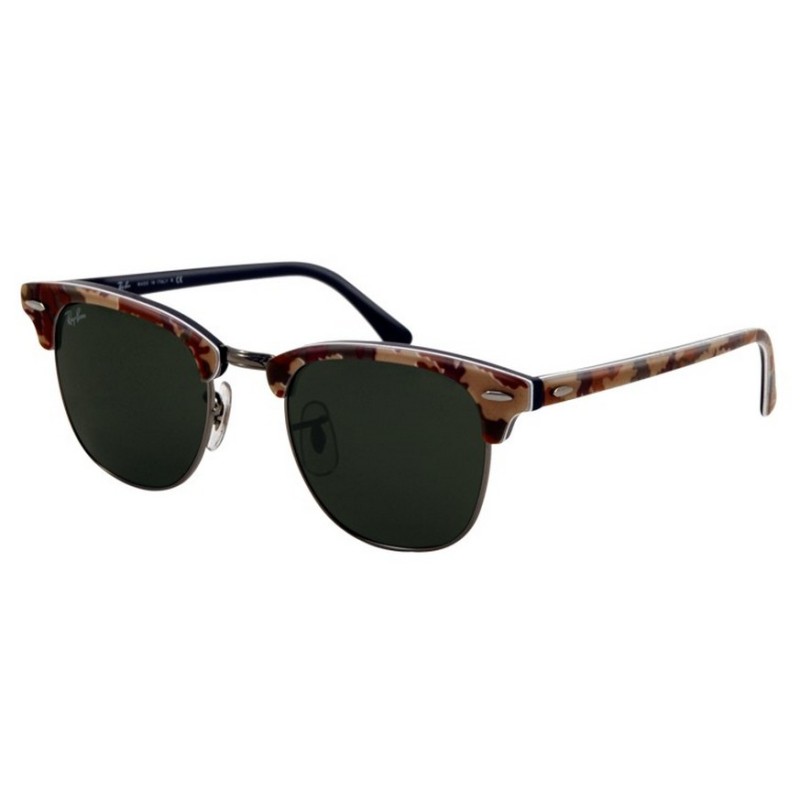 Ray-Ban RB 3016 1069 Clubmaster Mimetic Green/Blue /Silver