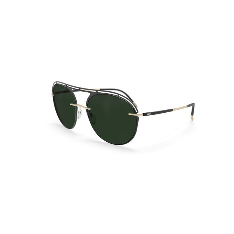 Silhouette- 8724 Accent Shades 9230 Black - Gold Polarized